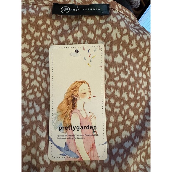 NWT Pretty Garden Dress Sz L Mauve Long Sleeve Floral Boho Maxi Poetic Romantic - Picture 3 of 13